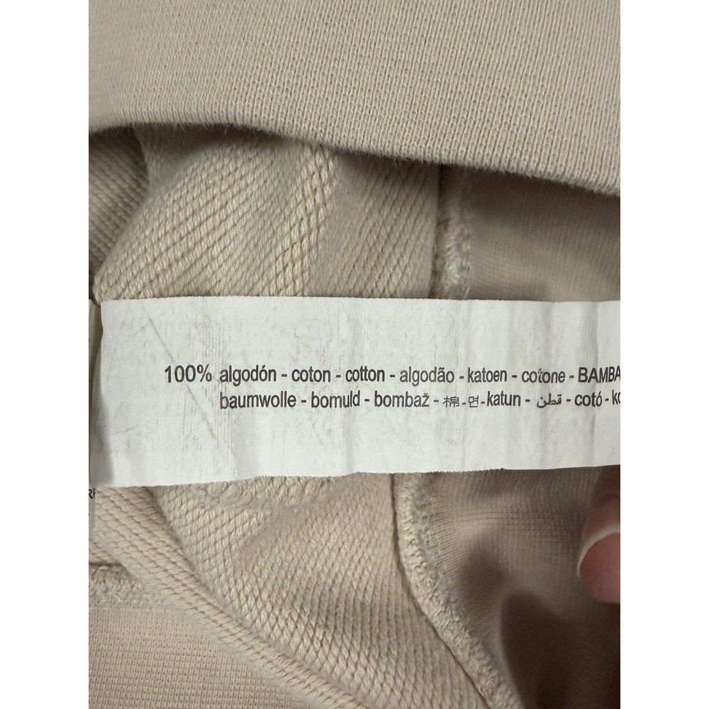 Zara Womens Oversized Pocket Sweatshirt Crewneck Pullover Long‎ Sleeve Beige L - Picture 8 of 8